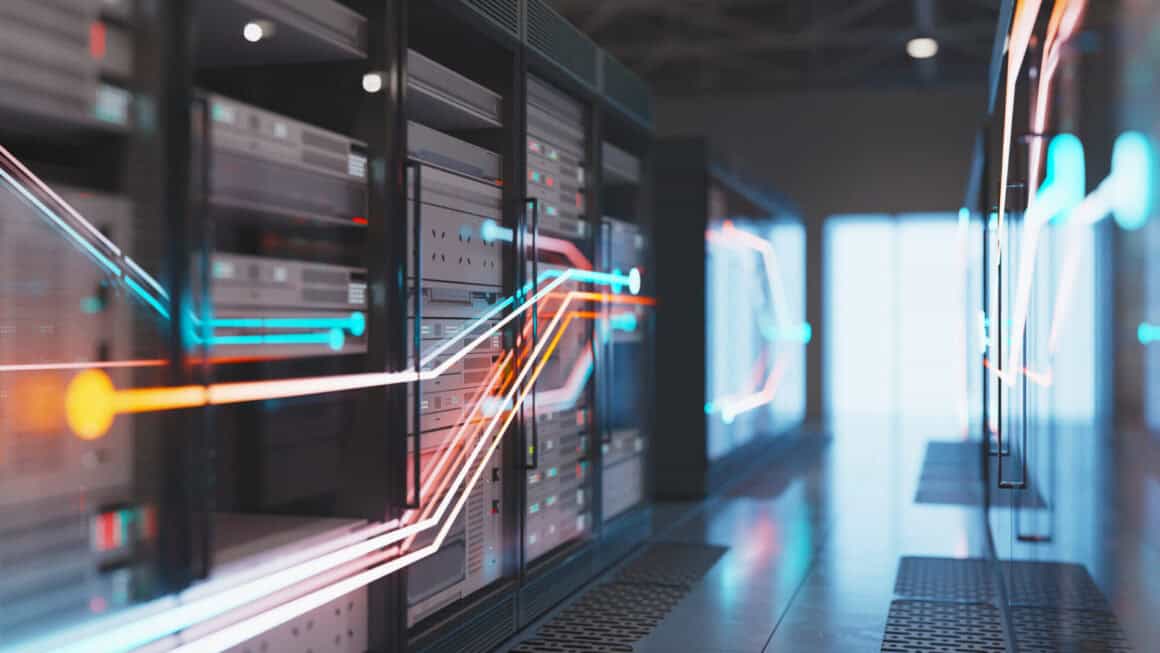 Poker AI Data Center: servers that process learning algorithms for analyzing poker strategies